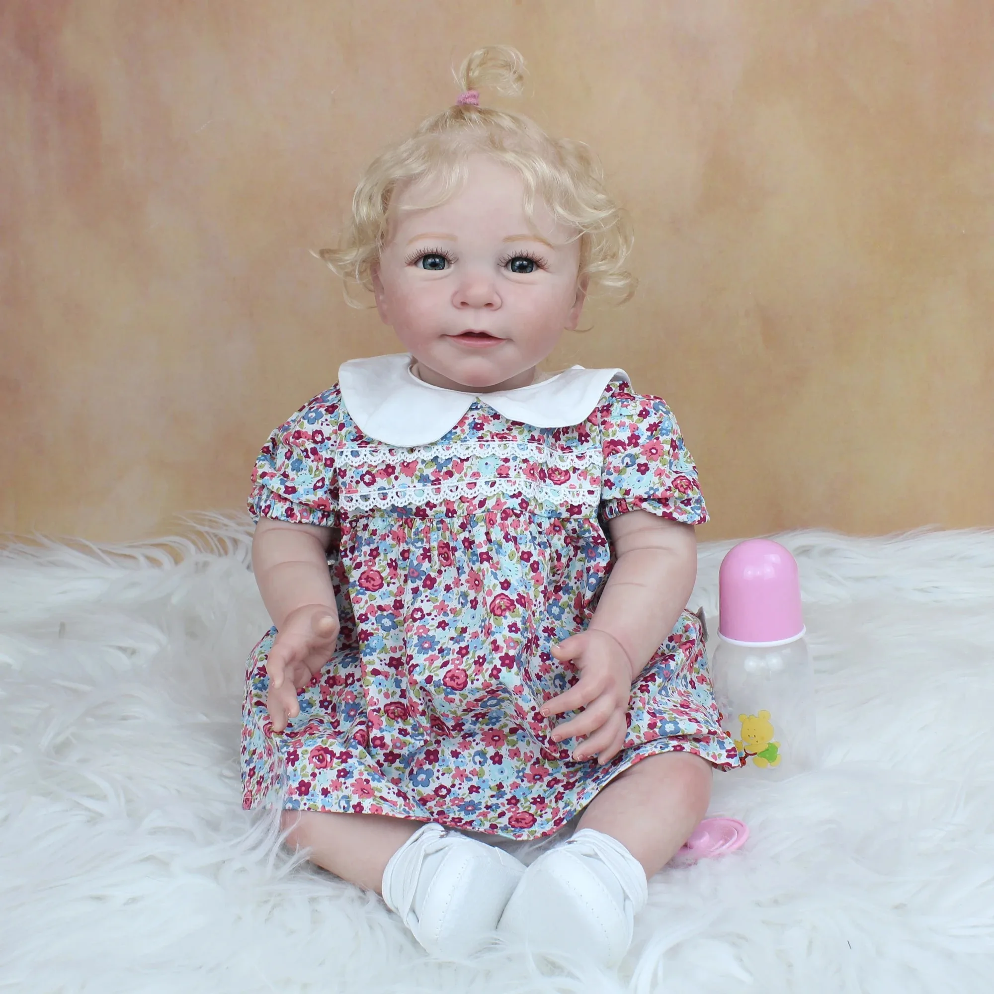 55 CM Reborn Baby for Girl Gift Realistic Princess Toddler Art Doll with 3D-Paint Skin and Vascular Collection