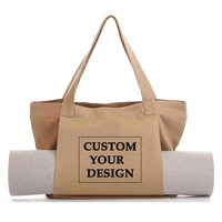Customized Large Capacity Yoga Mat Storage Bag Fitness Pilates Yoga Canvas Bag Outdoor Sports Travel Portable Multifunctional
