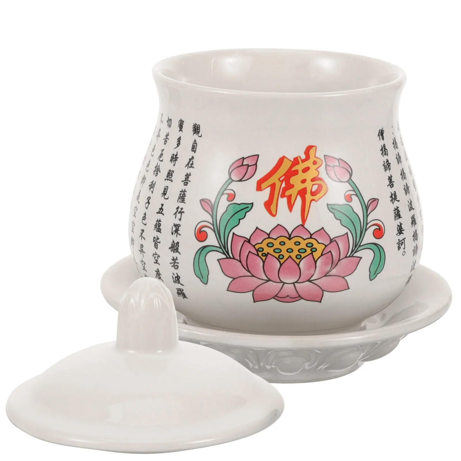 

Ceramic Buddha Offering Cup Chinese Style Decorative Water Cup Buddhist Bowl Practical Home Use Offering Bowl