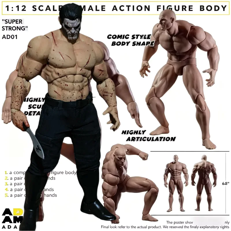

Adam 1/12 Super Articulated Comic Strong Male Body Ad01 Version 3 model toy gifts