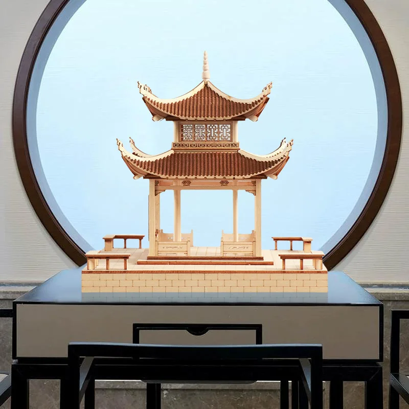 

Modern new Chinese style creative ancient building octagonal pavilion home living room entrance soft decoration TV wine cabinet