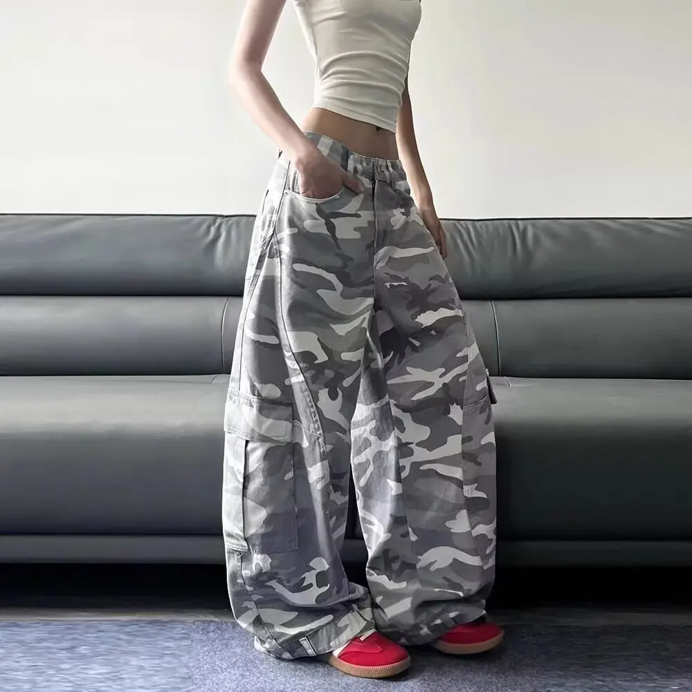 

Camouflage work pants for men and women American high street hip-hop jeans paratroopers pants wide-leg straight-leg casual pants