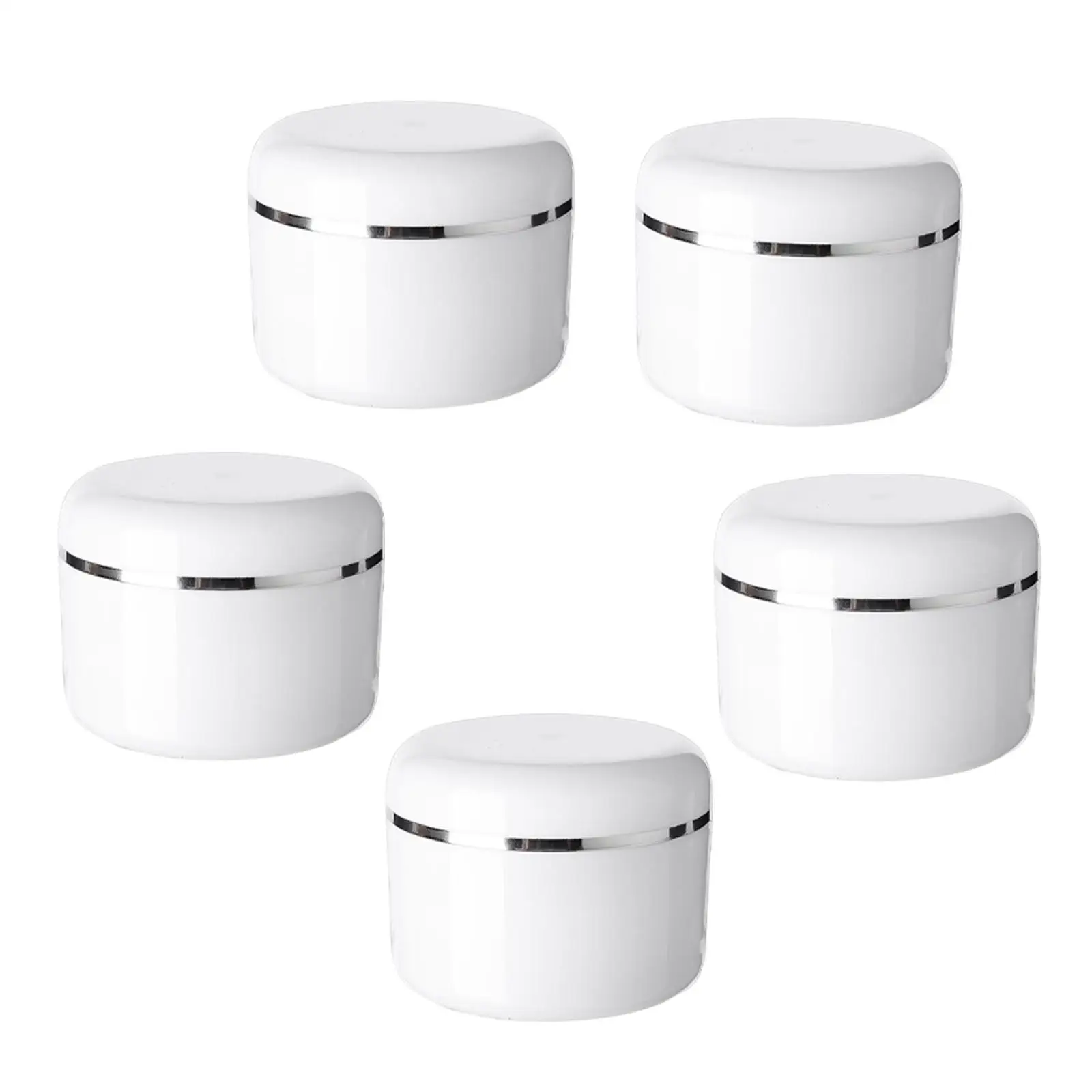 

5 Pieces 100G Empty Cosmetic Pots Facial Cream Storage Pot Sample Facial Mask Containers Travel Size Leak Proof Gels Cream Jars