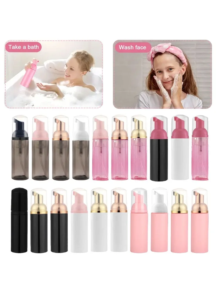 10/30/60 pièces 60ml pompe en plastique bouteille de Mousse rechargeable nettoyant pour le visage distributeur de mousse noir pompe bouteille récipient vide