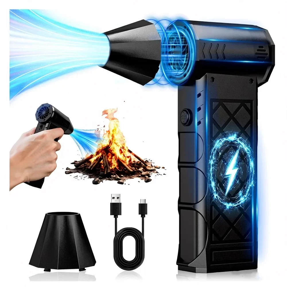 

Portable Electric Air Duster Cleaning Blower Tool 130000RPM Turbo Jet Fan 4 Gears adjustable Type-C Charging Car Snow Cleaning
