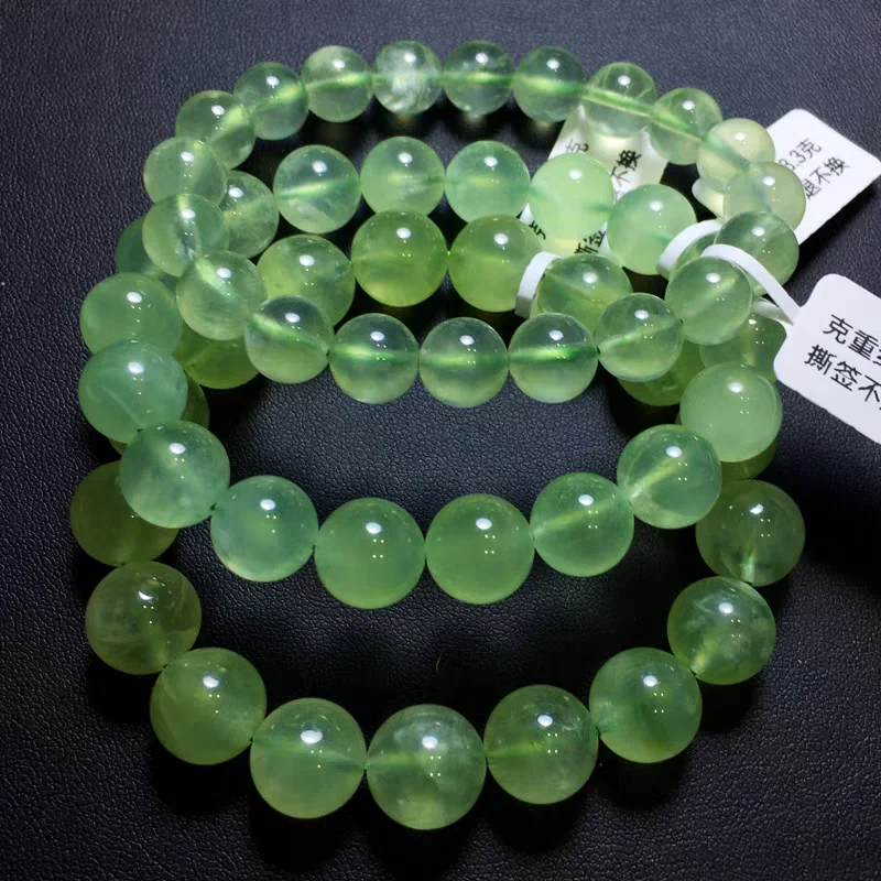 

Natural Green Prehnite Quartz Beads Bracelet Woman Man Prehnite Jewelry Clear Round Beads 7mm 8mm 9mm 10mm AAAAA