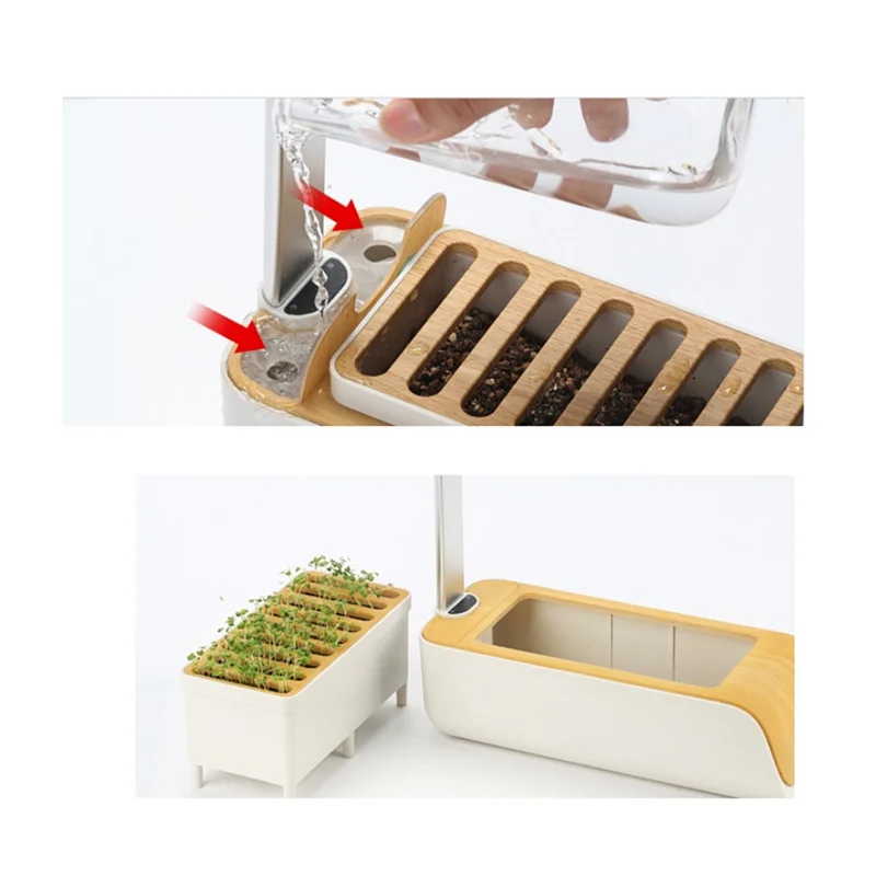 

A97Z Hydroponics Growing Family Farm Nursery Tray Pot Indoor Herb LED Grow Light Automatic Timer Smart Garden Planter EU Plug Du