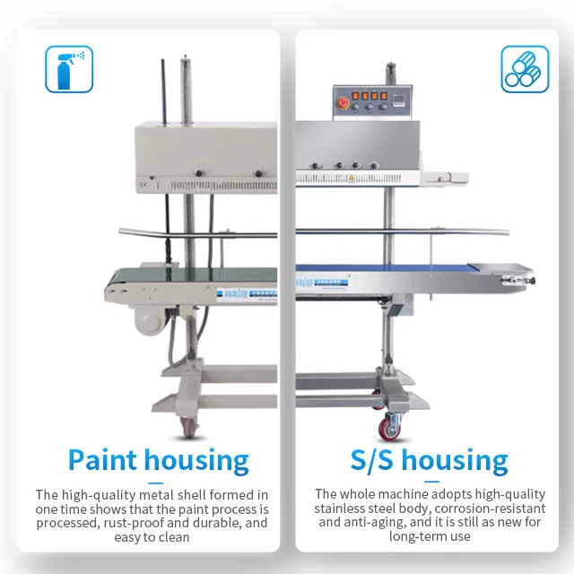 

FRM-1120LD HUALIAN Continuous Automatic Vertical Band Sealer Food Packaging Pouch Bag Heat Sealing Machine With Head Adjustable