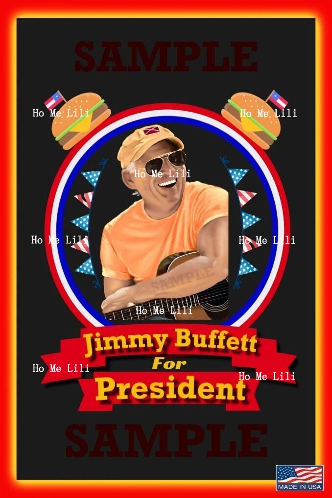 Jimmy Buffett For President Metal Sign Margaritaville Man Cave Tiki Bar