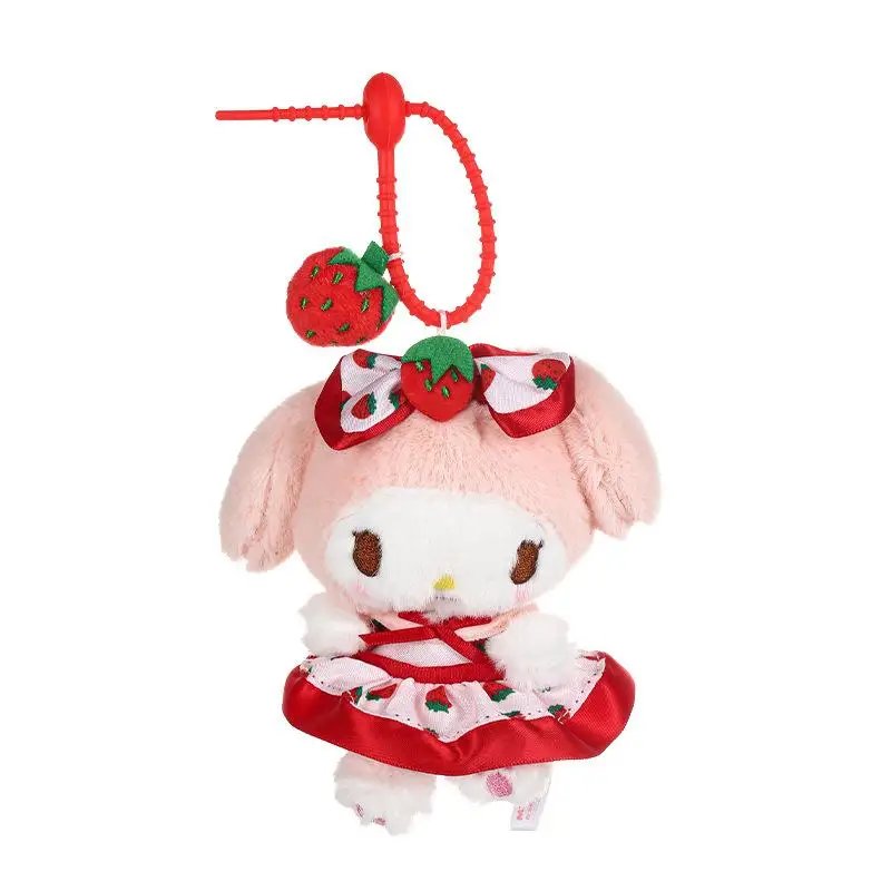 Sanrio Hello Kitty Cinnamoroll Kawaii Keychain ، دمية كرتونية ، ميلودي ، فراولة ، ألعاب قطيفة ، دلاية ، ديكور حقيبة ظهر ، هدايا