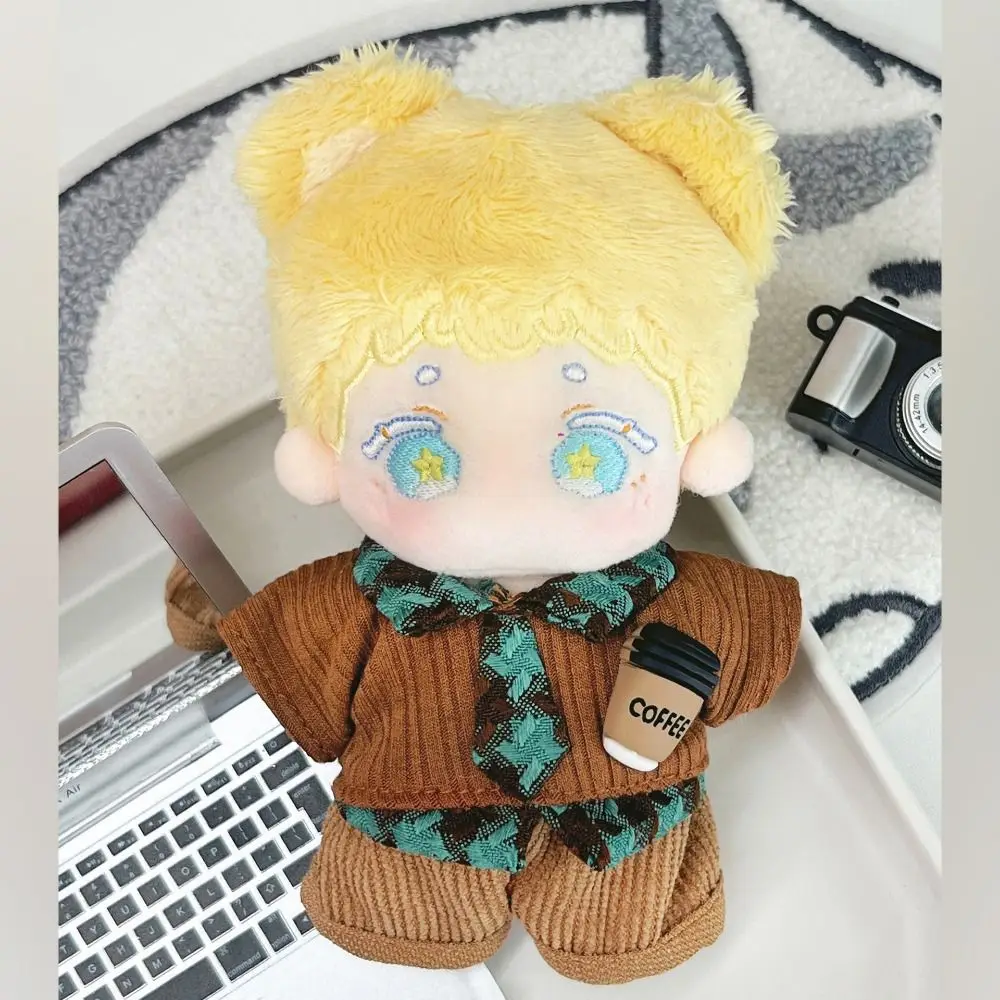 10cm Doll Clothes Blue Brown Changing Dress Game Doll Blouse Pants Suit Photo Prop Playing House Mini School Suit