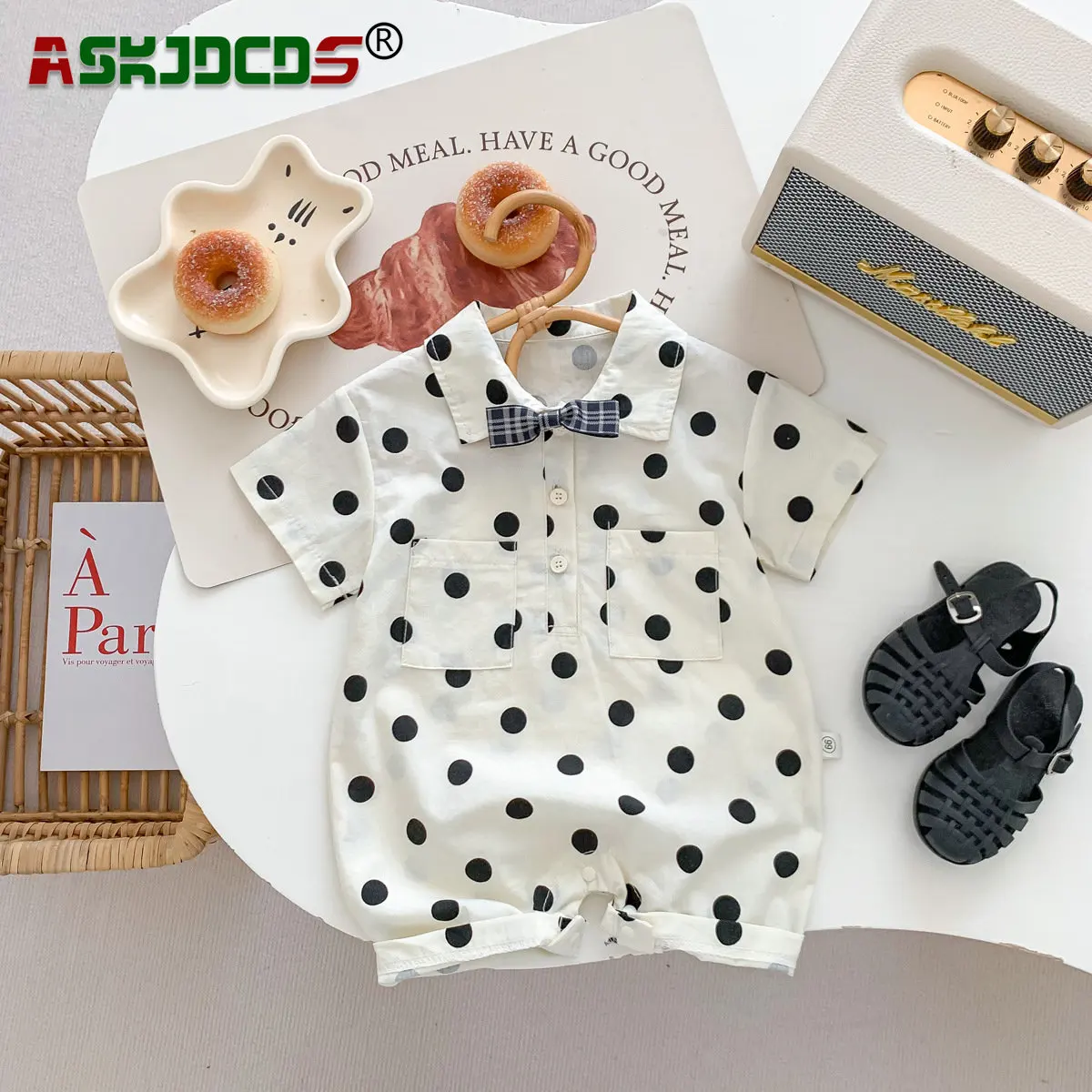 

Summer New In Siblings Romper for Boys Newborn Baby Short Sleeve Ruffles Dresses Girls Infant Kids Turn-down Collar Overalls