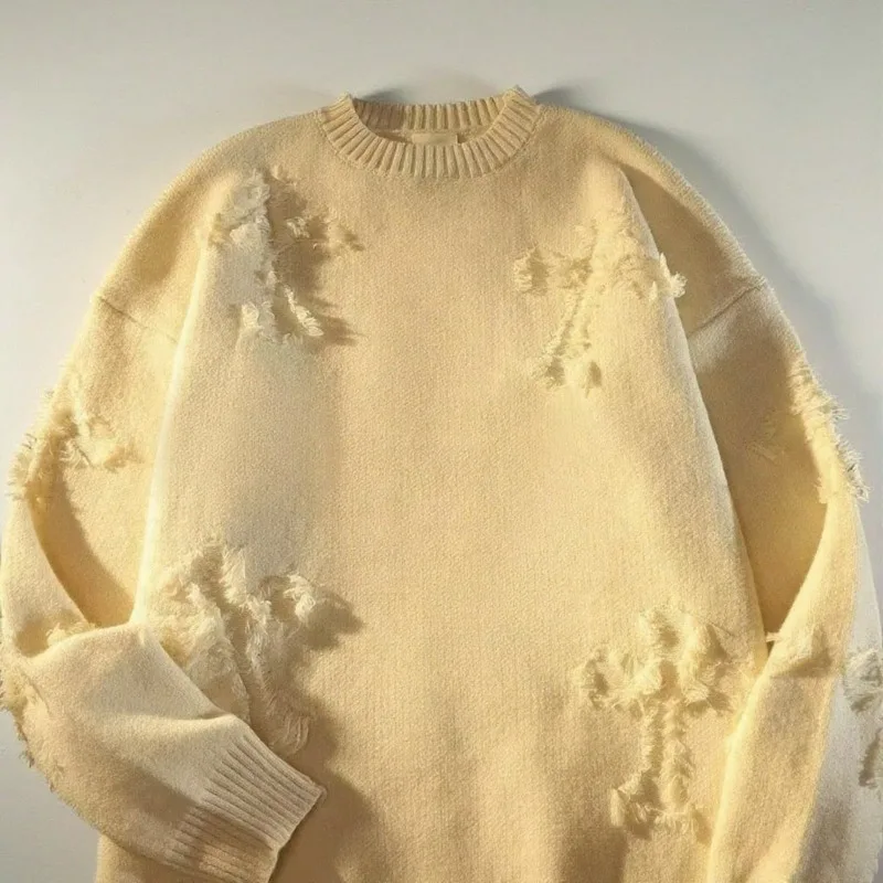 Maglione allentato patchwork nuova moda invernale uomo streetwear maglioni casual da uomo di alta qualità pullover di lavoro a maglia caldi da uomo