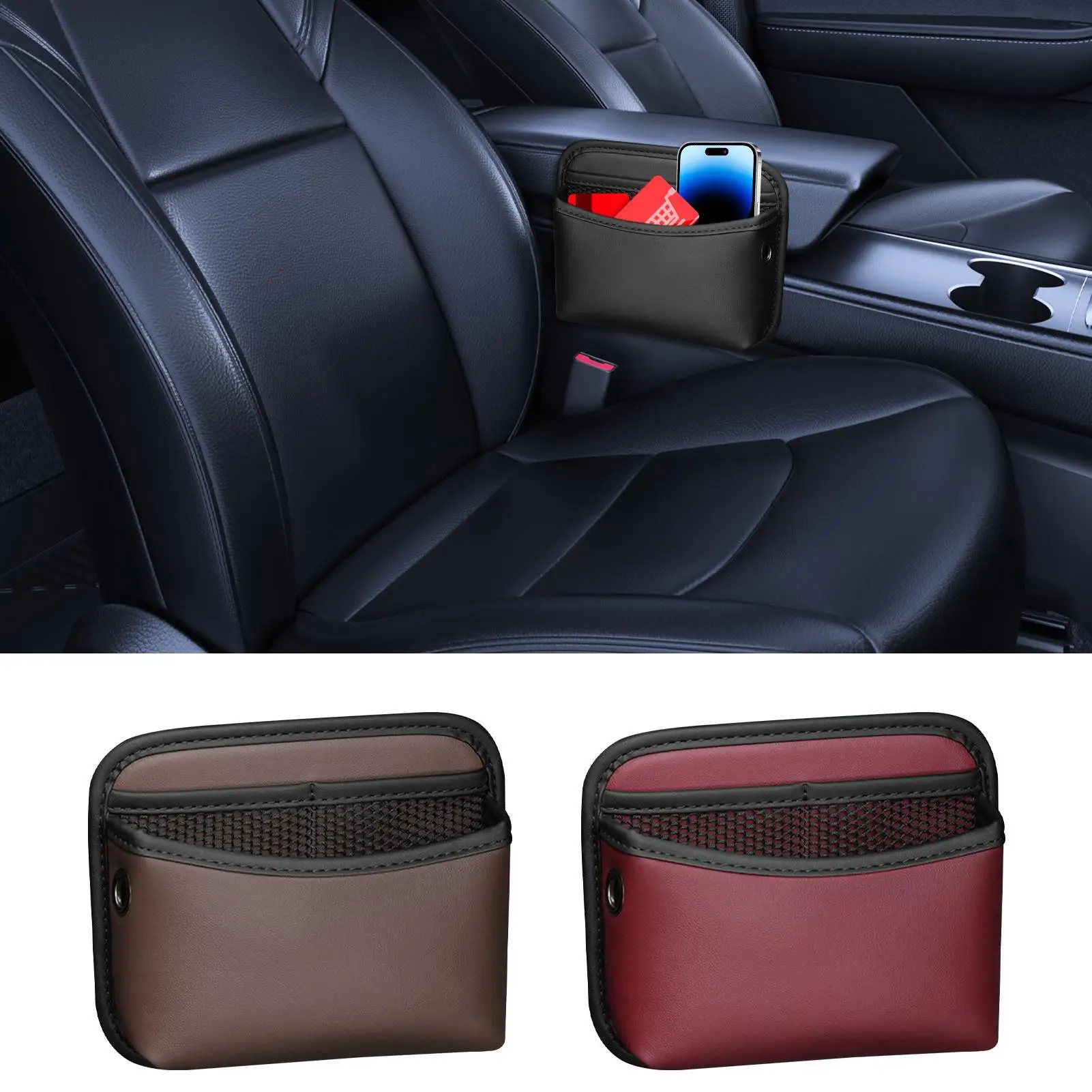 

Органайзеры для автомобильных консолей, небольшой органайзер из искусственной кожи, автомобильная сумка-органайзер для путешествий, путешествий, кемпинга, длительного привода