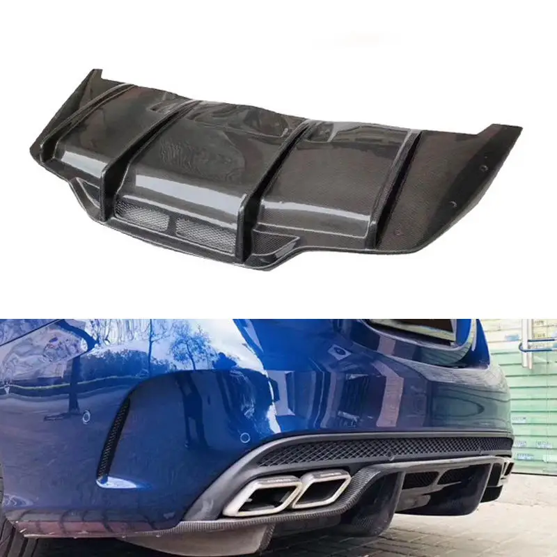 

PSM Style Carbon Fiber Fibre Rear Bumper Diffuser Lip For Mercedes Benz W205 C63 C200 C260, 100% Tested Well