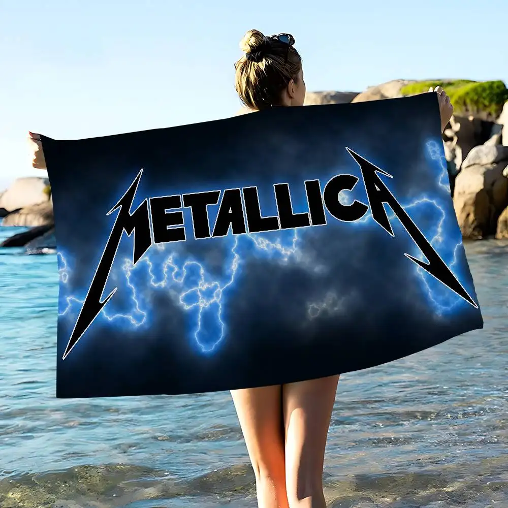 Band M-Metallicas Beach Towel Colorful Bath Towels for Girl Microfiber Quick Dry Custom Sand Free Beach Yoga Spa Gym Pool