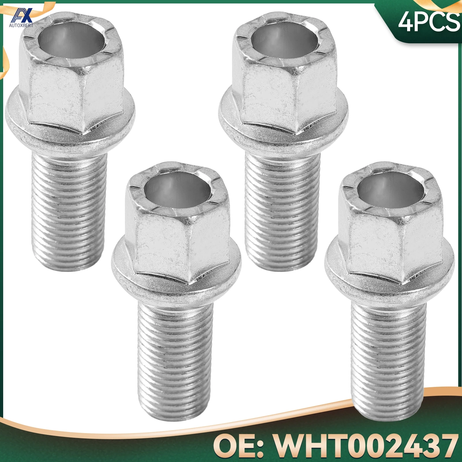 4x Car Wheel Bolts Lug Nuts WHT002437 431601139A For VW Beetle Golf Jetta Audi A5 A7 Q2 Skoda Fabia M14x1.5 28mm Thread Radius