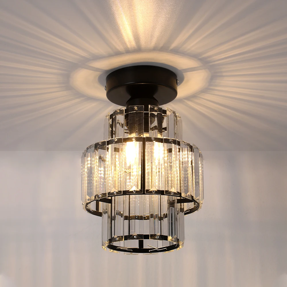 Modern Crystal Ceiling Lamp Led Hanging Lights Home Appliance Dining Room Nordic Loft Chandelier Bedroom Bedside Decora Fixtures