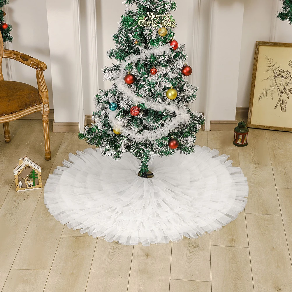 

Xmas Tree Skirt Decorative Polyester Xmas Tree Skirt Reusable Lightweight Christmas Mat for Home Bar Restaurant Indoor Outdoor