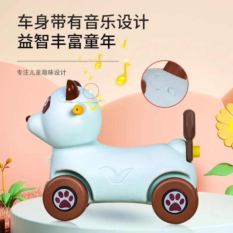 Children's scooter amusement park toys children twist car with music little panda doll car learn to walk