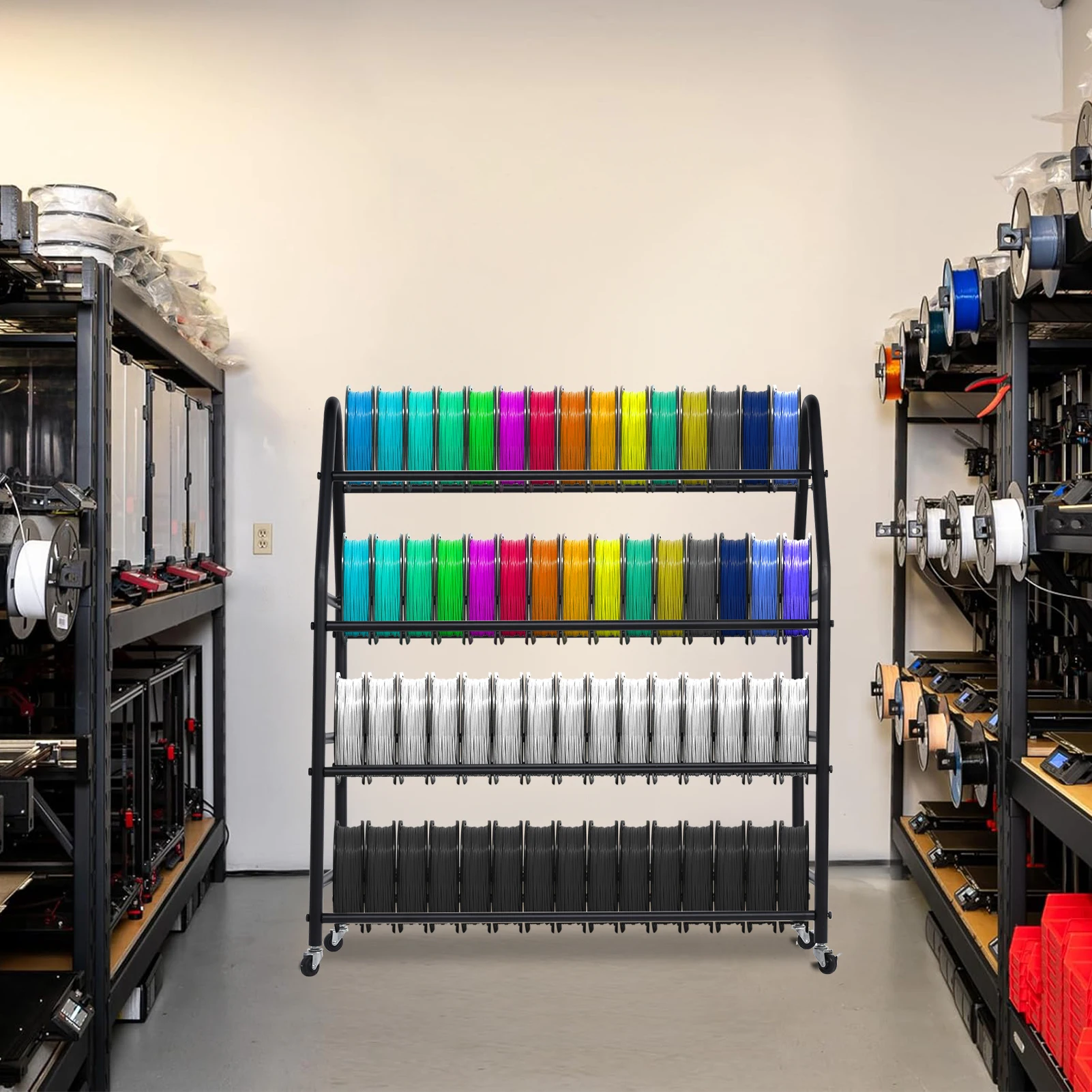 

7-Tier Modular 3D Printer Filament Storage Rack, High-Strength Carbon Steel Spool Holder & Organizer Space-Saving