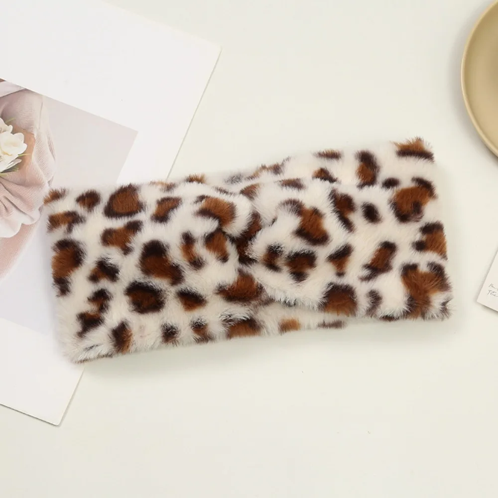 

New Cross Hair Bands Wide Brim Leopard Print Elastic Headbands Soft Warm Turban Women