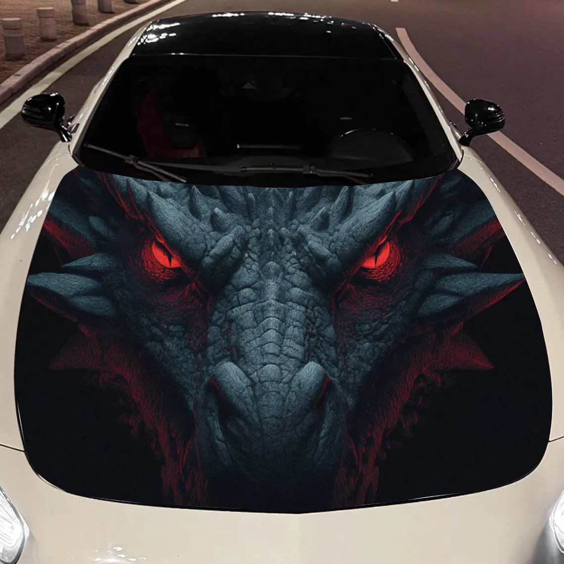 

The Western Evil Dragon Stares Car Hood Vinyl Stickers Car Surface Protection Decal Car Decoration Cover Vinyl Wraps Waterproof