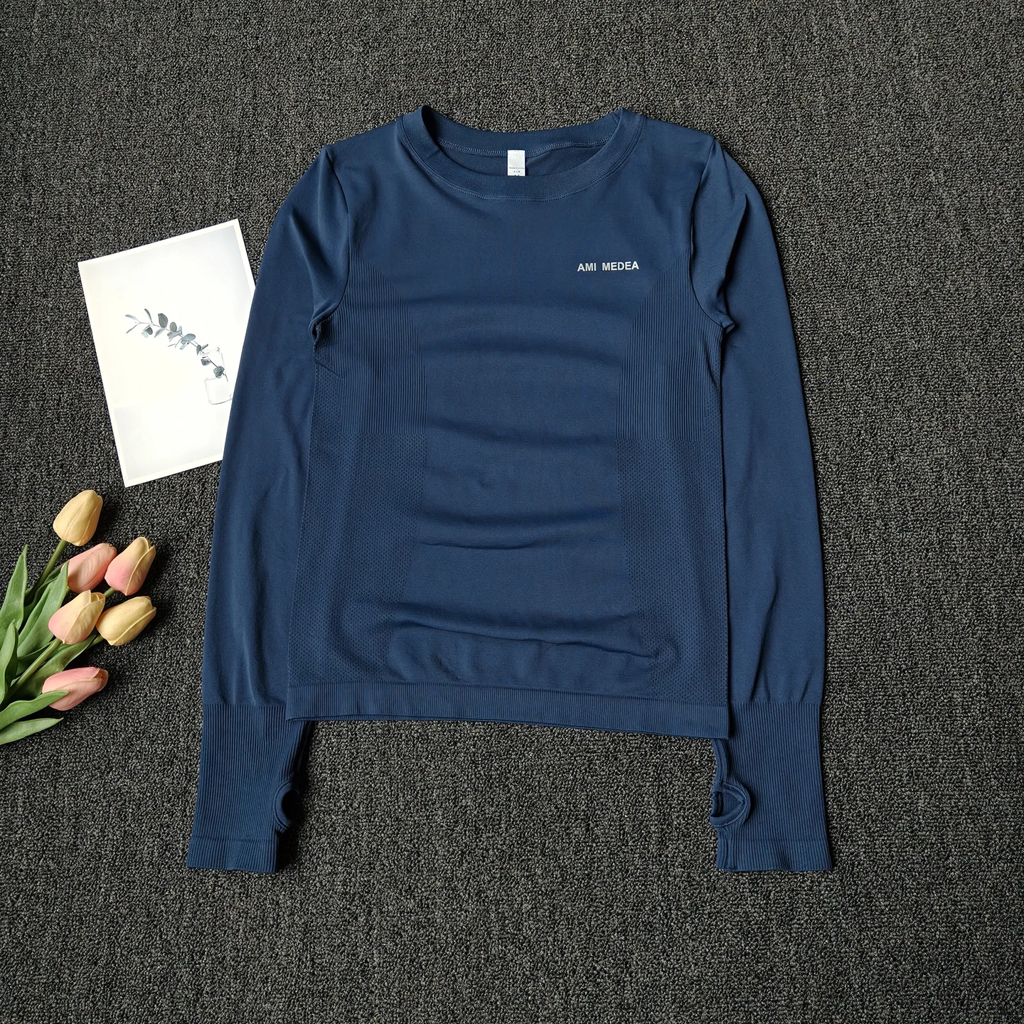 قميص لياقة بدنية نسائي مضغوط بأكمام طويلة، سريع الجفاف وجيد التهوية للجري واليوجا والتدريب #2