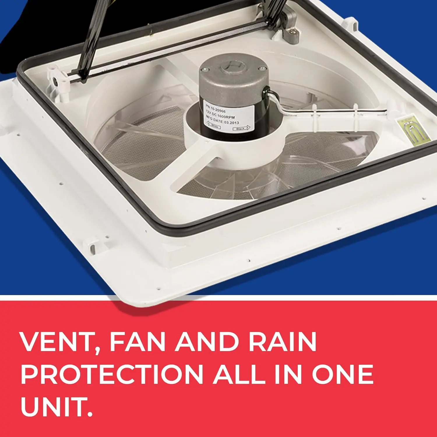 High Powered 10-Speed RV Intake and Exhaust Fan - Manual or Remote Control Electric Opening, Easy Ceiling Controls