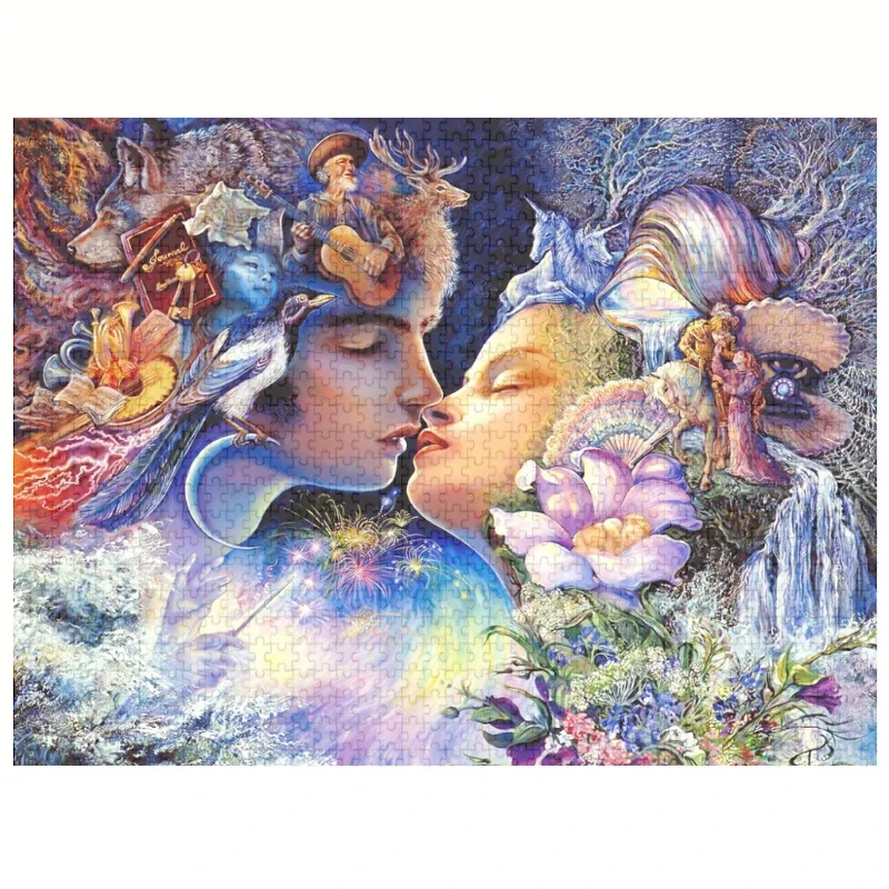 69*51cm Adult 1000 Pieces Paper Jigsaw Puzzle Magical Kiss Figure Statue Paintings Stress Reducing Toys Baby Entertainment Toy