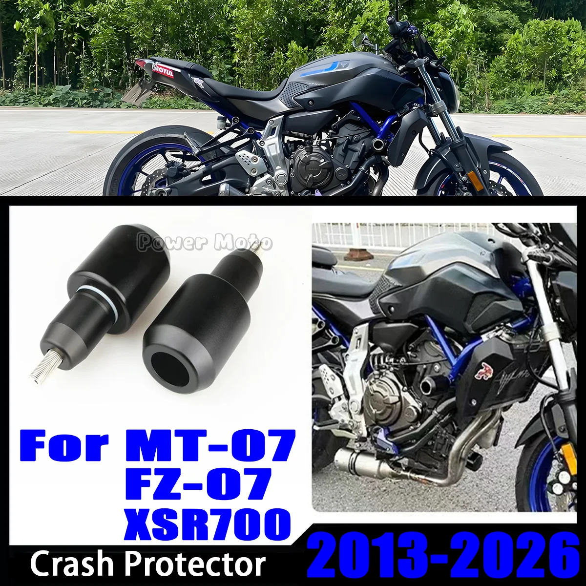 

For YAMAHA MT-07 Frame Slider Crash Protector Fairing Guards Protection Motorcycle XSR700 FZ07 2013-2026 Engine Crash Pad