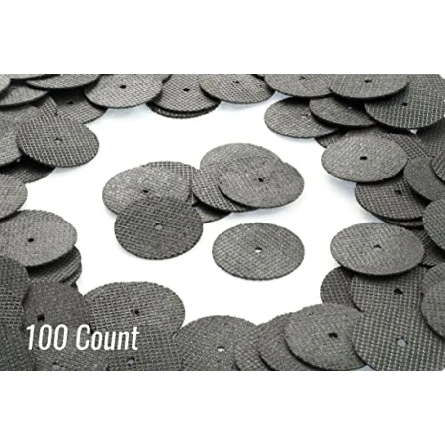 

100 PC Mini Metal Abrasive Cut-Off Wheels Discs for Dremel Tool Silver High-Speed Cutting Durable and Sharp Ideal for Metal Sto