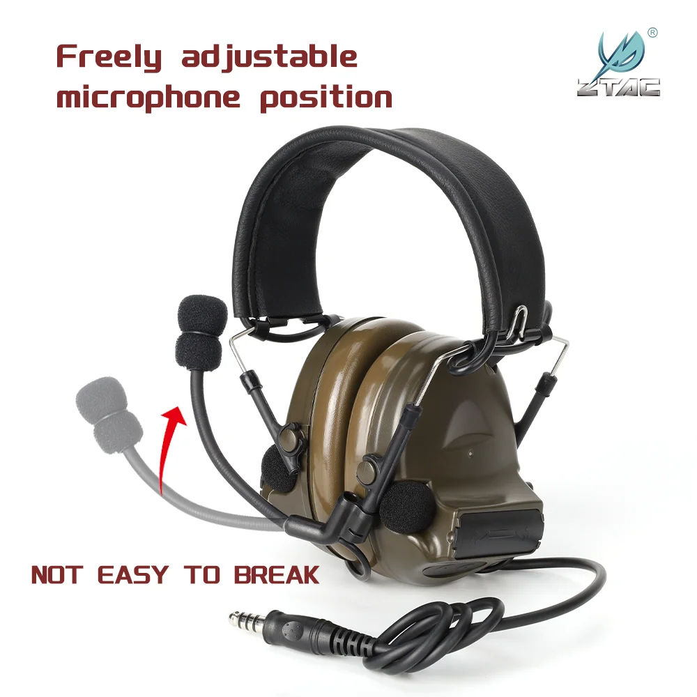 Baofeng-auriculares tácticos militares Z-TAC, cascos con cable, Pelto, Comta II, Pickup Active, accesorios, UV5R, PTT