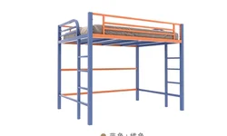 Elevated bed, duplex second floor iron frame bed, student bed, lower table, loft iron bed