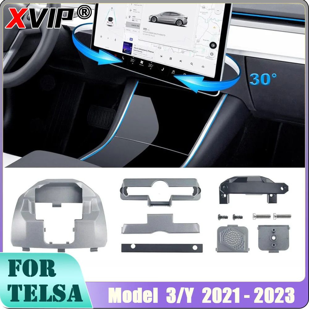 

Поворотный Наклонный кронштейн XVIP для экрана Tesla Model 3 Y 21-23, вращающийся кронштейн для четырех направлений экрана, алюминиевый сплав, АБС-пластик