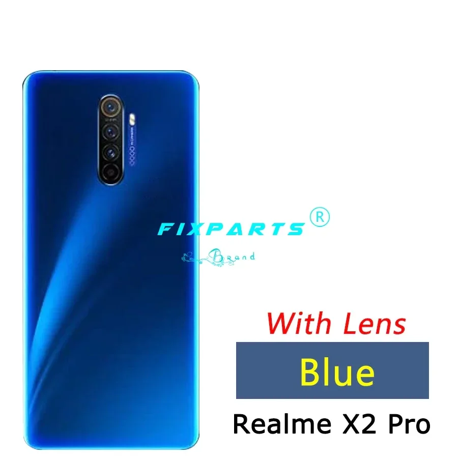 For OPPO Realme X2 Pro Back Battery Cover Rear Housing Door Glass Case Camera Lens For Realme X2 Pro Battery Cover With Adhesive