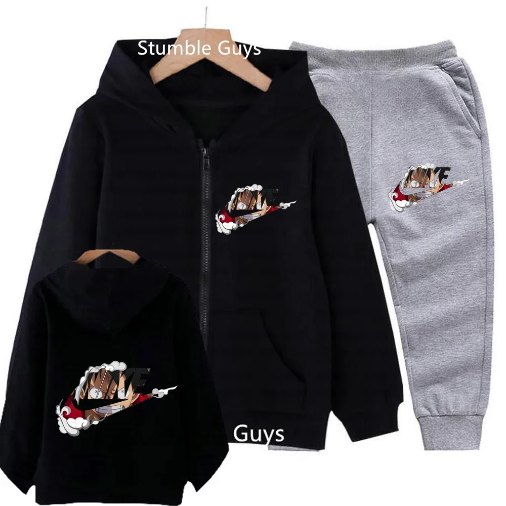 New One Pieces Zipper Hoodie Set Kids Clothing Girl Anime a Sweatshirt Baby Boy Top Teen Sonic Truck Load