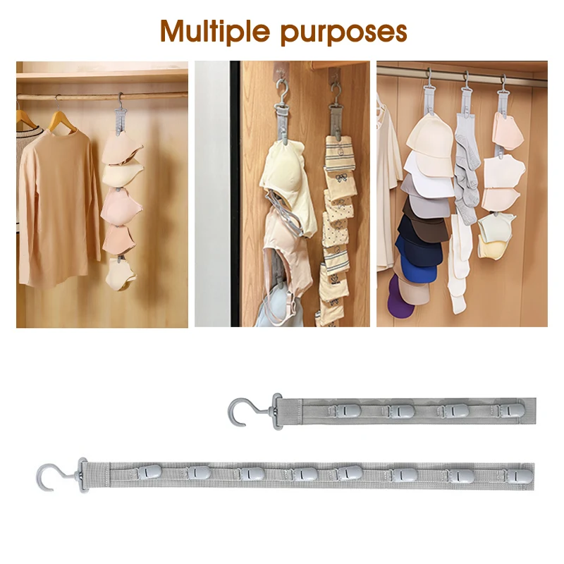Hat Storage Over the Door Hat Rack Rotatable Clips Cap Organizer Foldable Hanging Holder For Hats, Socks&Underwear Storage