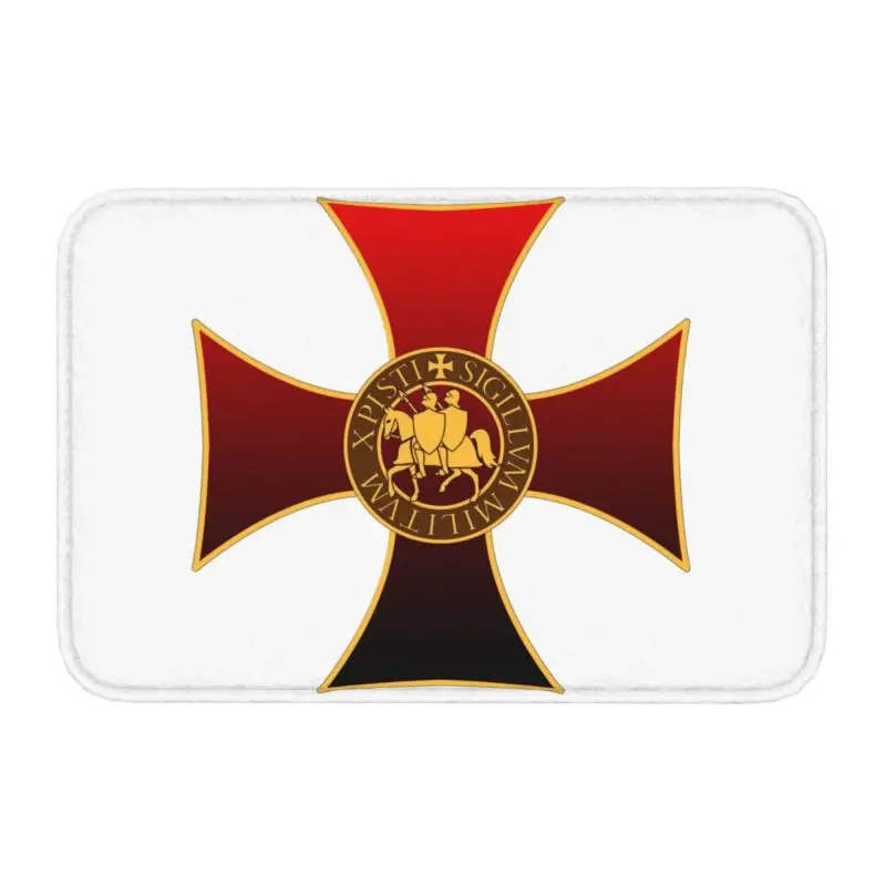 Knights Templar Seal Cross Doormat Anti-Slip Kitchen Bath Mat Living Room Floor Door Entrance Carpet Rug