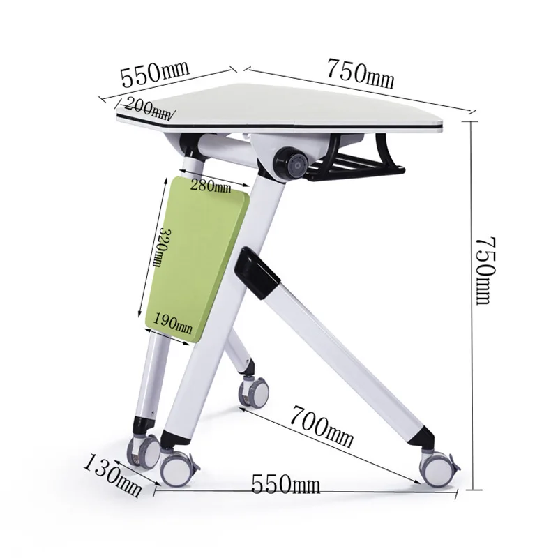 New fan-shaped folding training table multi-person splicing smart classroom movable splicing portable table