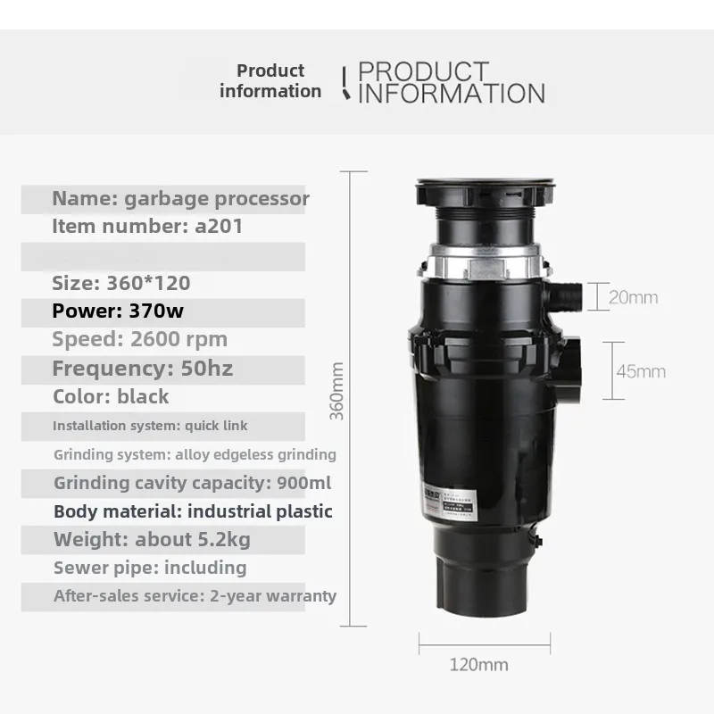 Müllentsorgung Haushalt Küche Lebensmittelabfall Mühle Luftschalter automatisch