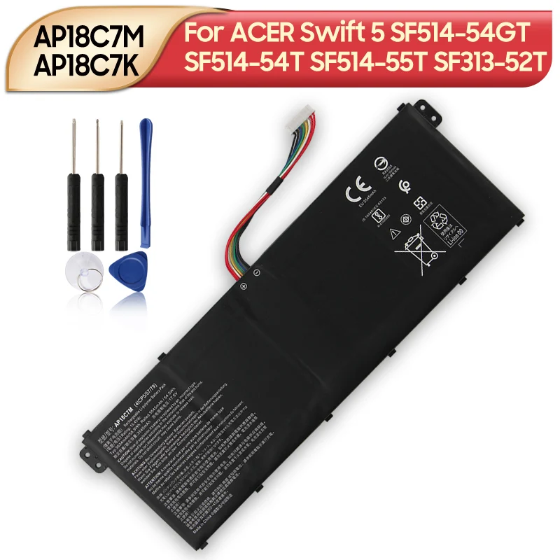 

New Replacement Battery AP18C7M AP18C7K For ACER Swift 5 SF514-54GT SF514-54T SF514-55T SF313-52T SF514-55T SF313-52G 3634mAh