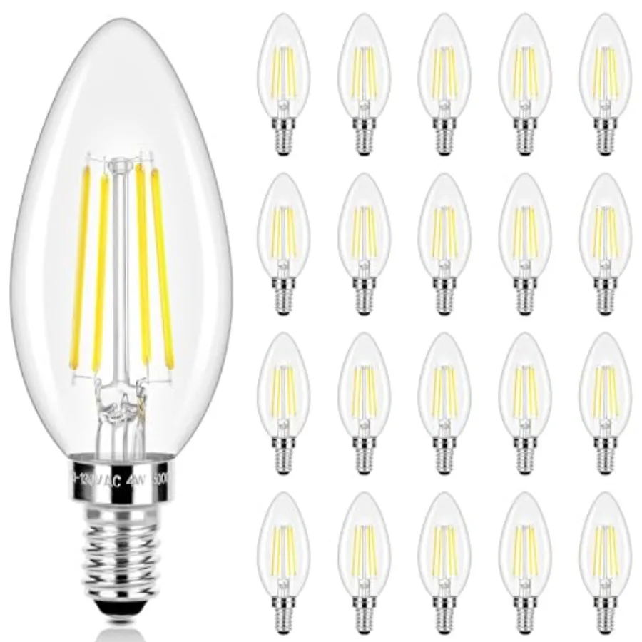 E12 Candelabra LED Candle Bulbs Daylight White