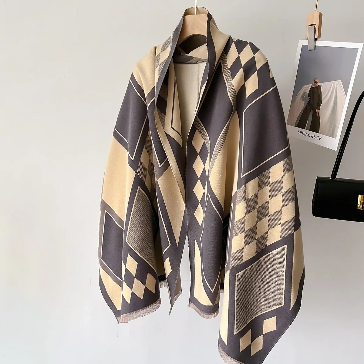 Cashmere Scarf Women Luxury Design Plaid Pashmina Lady Shawls and Wraps Bufanda Echarpe Poncho Office Stole