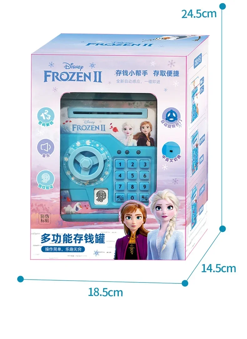 กระปุกออมสิน Disney Girls Frozen 2ลายนิ้วมือเจ้าหญิงเอลซ่า Stitch รหัสผ่านกล่องกล่องเก็บของของขวัญเด็กผู้หญิงของเล่นความคิดสร้างสรรค์