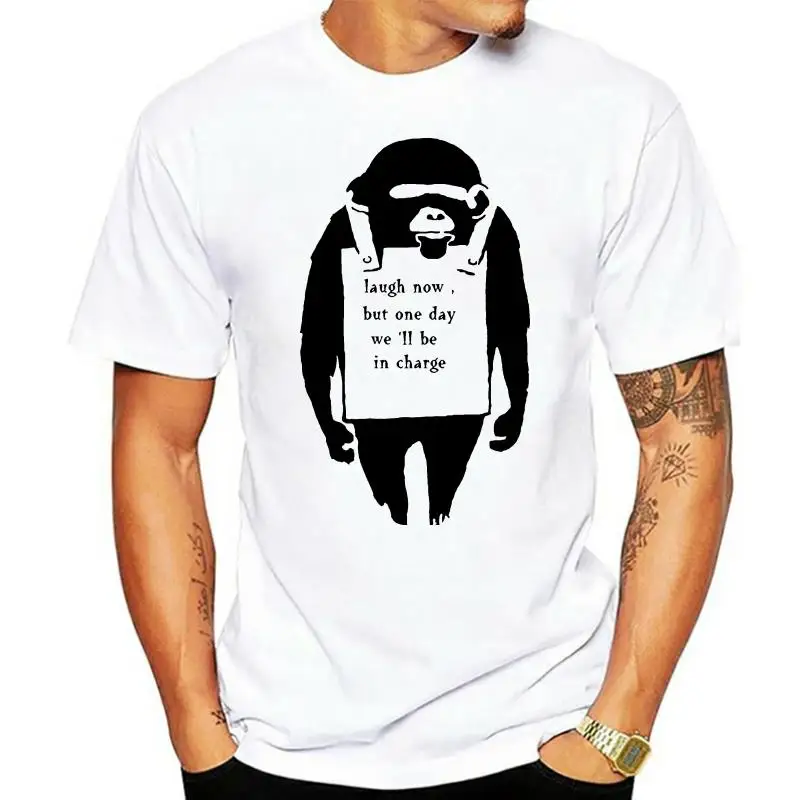 Banksy Monkey Laugh Now But One Day Well be Charge T Shirt Men Women Unisex 627