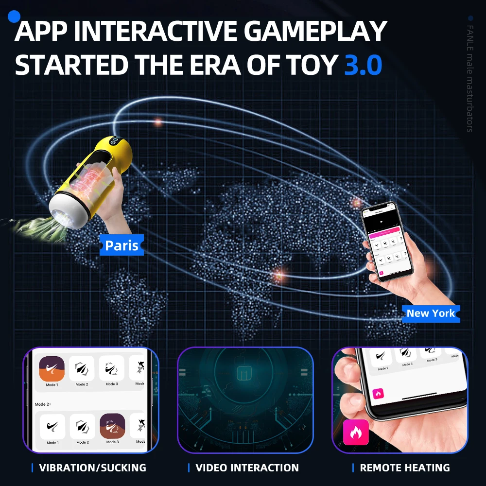 Taza masturbadora masculina automática con calefacción por aplicación, succión de vibración calentada, bolsillo al vacío, coño, mamada, pene, Juguetes sexuales para hombres