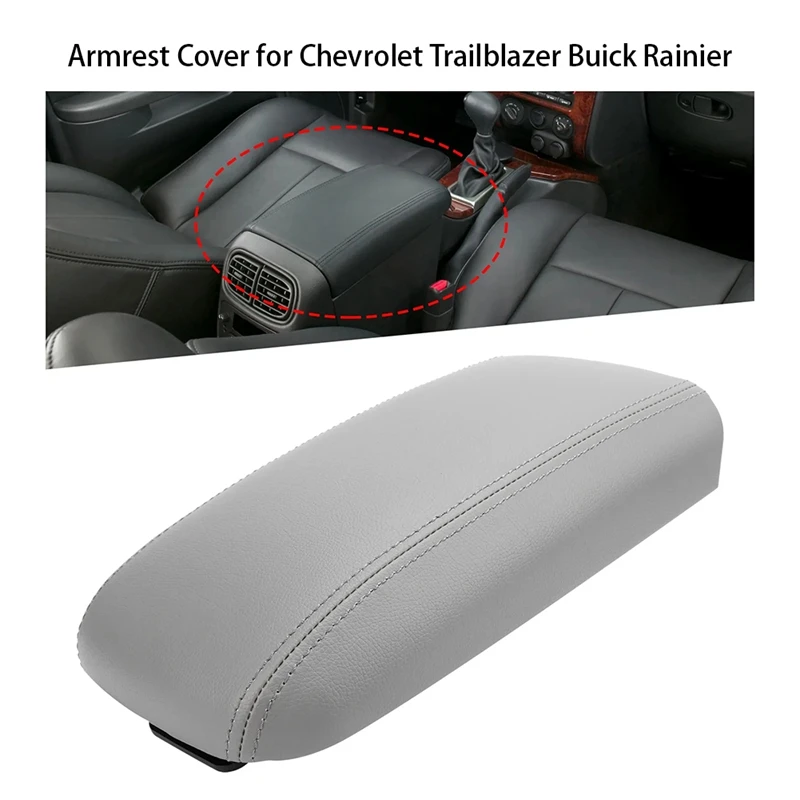 Auto PU Leather Center Console Lid Armrest Cover For Chevrolet Trailblazer Buick Rainier 25998847 25998838