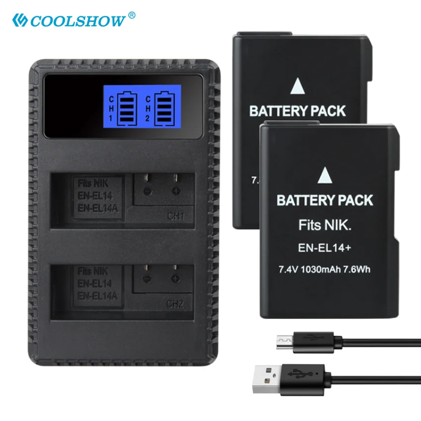 Зарядное устройство для Nikon P7200 P7700 P7100 D3100 D3200 D3300 D5100 D5200 D5500 D5600 D5300 1030 мАч