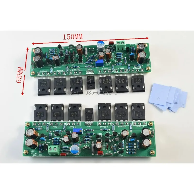 Плата усилителя мощности на транзисторах MOSFET класса AB L15, двухканальный стереофонический аудиоусилитель мощностью 300 Вт при 8 Ом, комплект из 2 шт.
